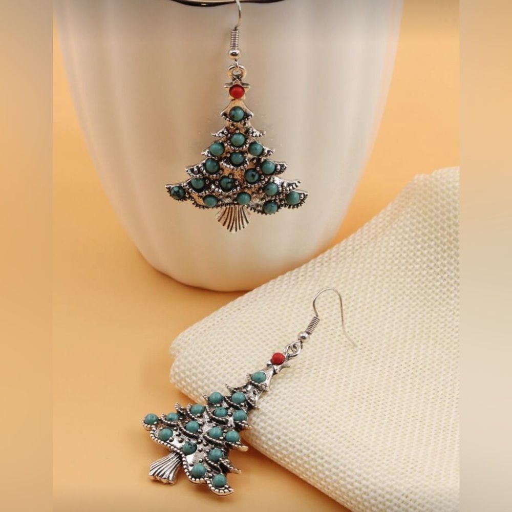 Boho Christmas Tree Earrings #1932